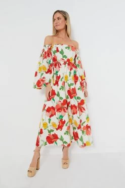 Off-The-Shoulder Marigold Maxi Dress
