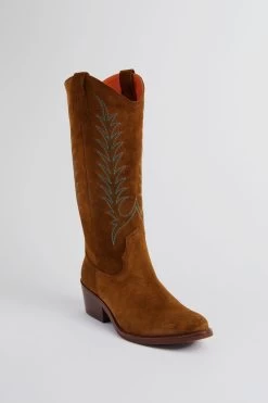 Peat Goldie Embroidered Suede Cowboy Boots