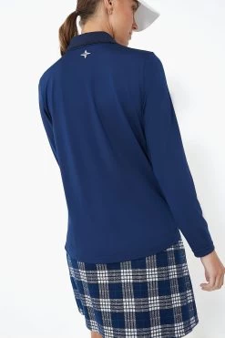 Navy Long Sleeve Caroline Polo -Vogue Vista Clothing OAyMWJpCbOU4yEraVwg5pmMR1GMUuejx 1
