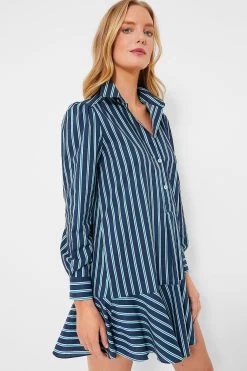 Lagoon Stripe Callahan Shirt Dress -Vogue Vista Clothing OC6C5OlYvHfXUbiRWymuj9fUS2AOCvzF 1