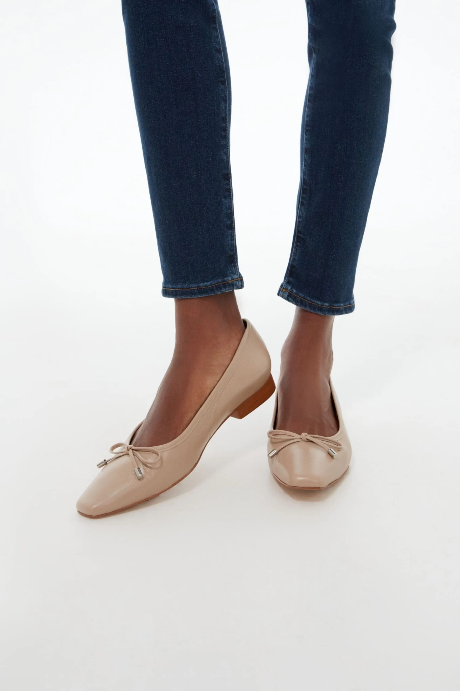 Beige Leather Monica Flats 3 Beige Leather Monica Flats - Image 3