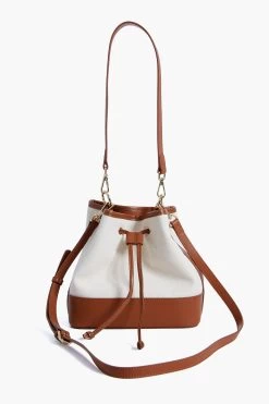 Canvas Crossbody Mini Bucket Bag