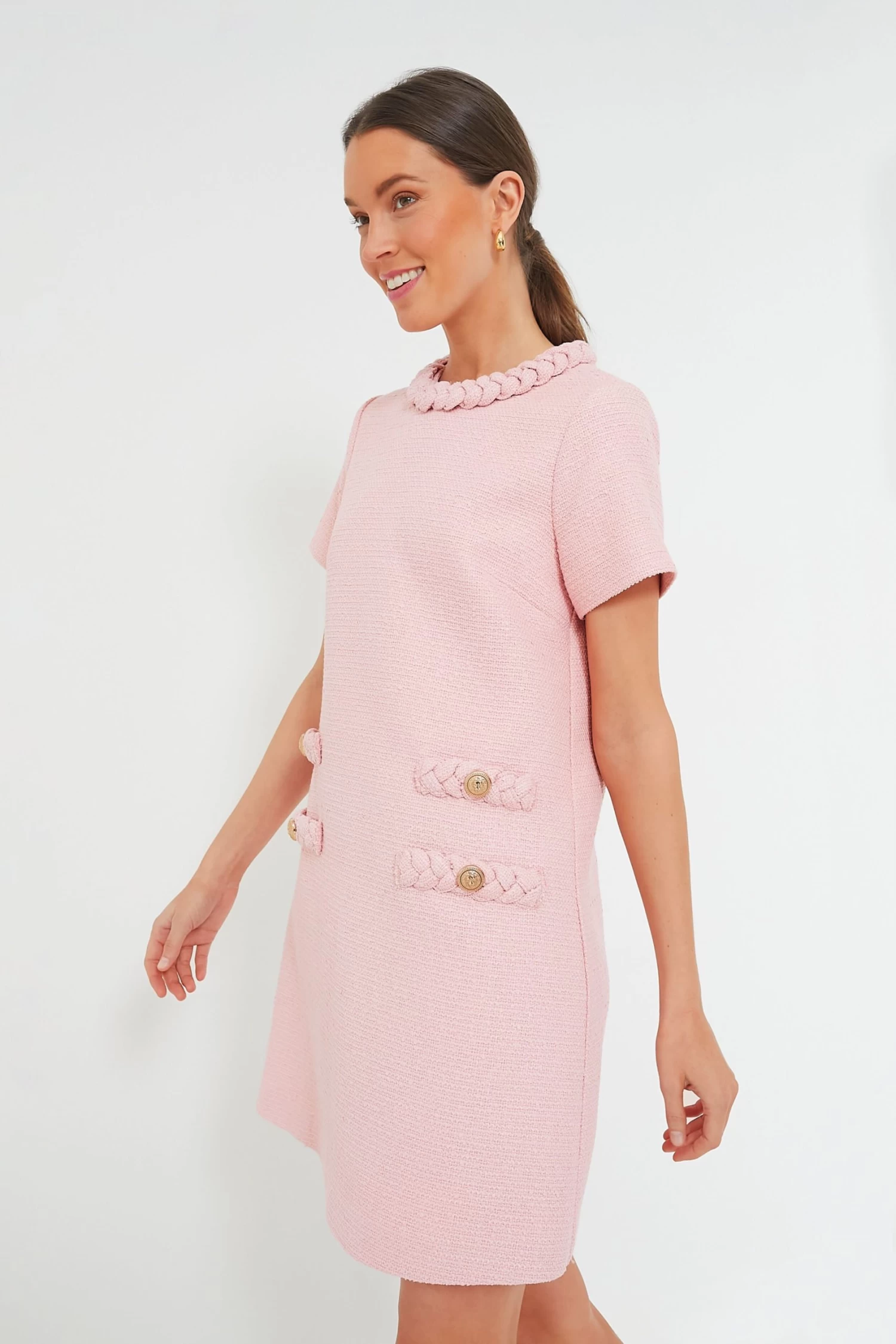 Pink Salt Tweed Jackie Dress 3 Pink Salt Tweed Jackie Dress - Image 3