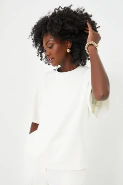 ANINE BING Ivory Maddie Top