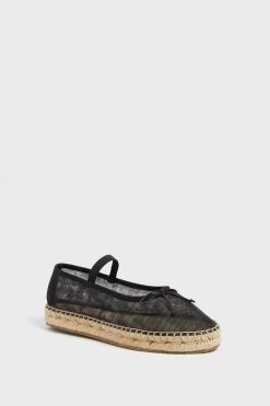 Loeffler Randall Black Mesh Kayla Espadrille Flats