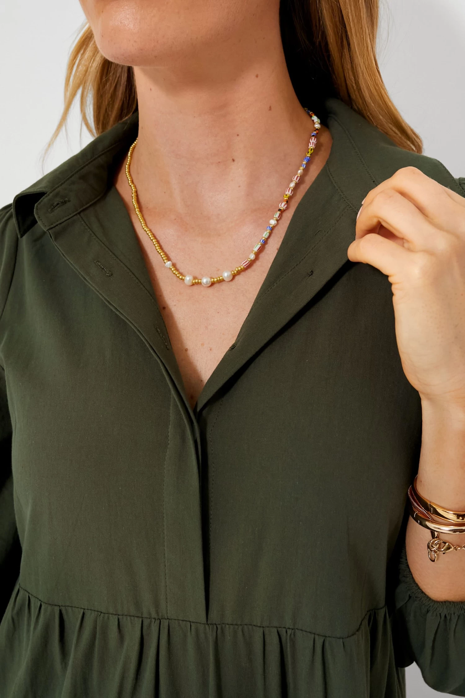 Gold Mixed Elements Necklace 2 Gold Mixed Elements Necklace - Image 2