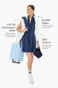 Navy Roxana Half Zip Golf Dress -Vogue Vista Clothing RcKNHqbm0KovdmmTh6yjmg4ax2JEqkDg 1