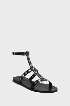 Dark Brown Klelia Eyelets Sandals