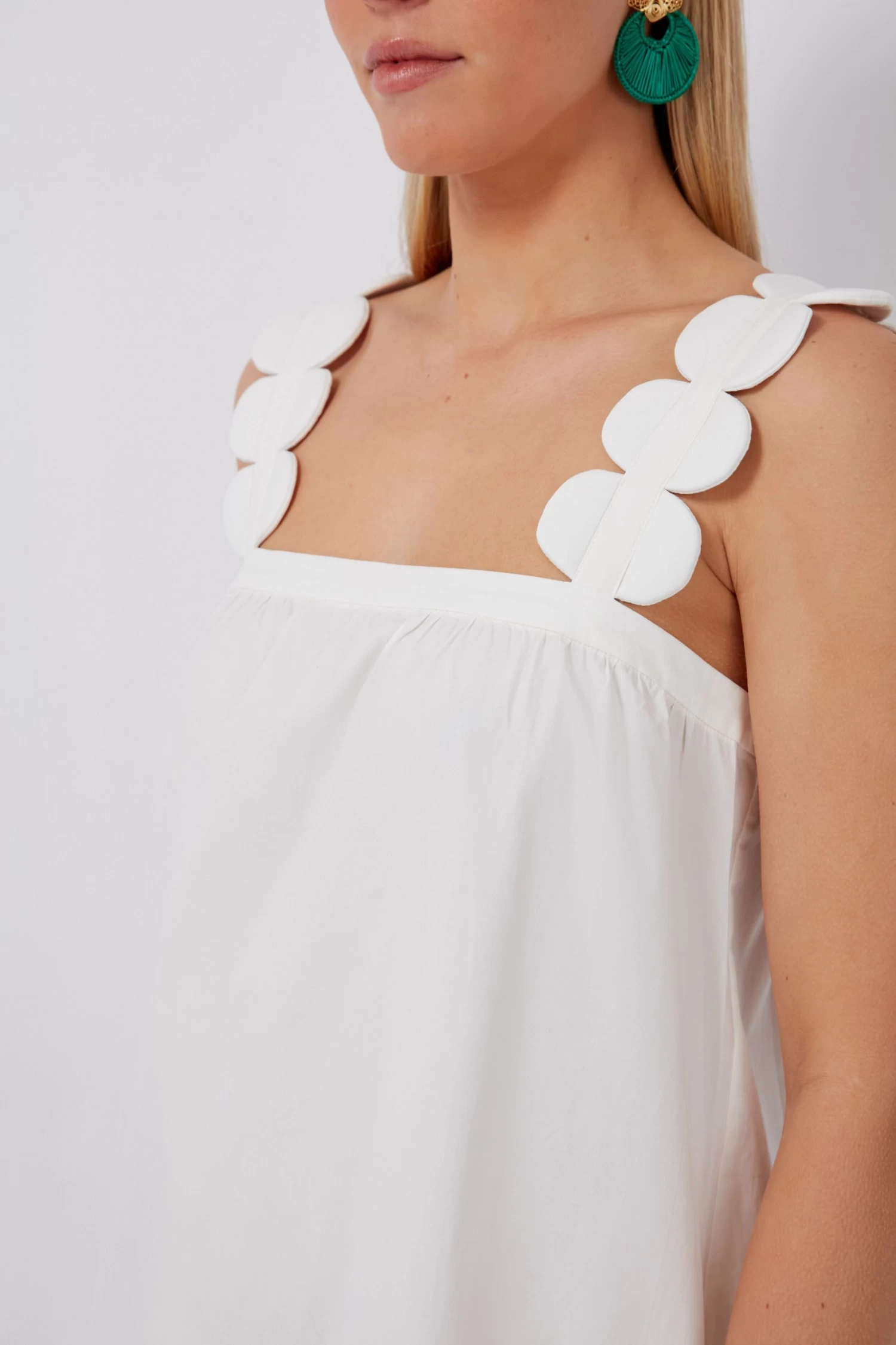 Off White Bubble Long Dress With Straps 6 Off White Bubble Long Dress With Straps - Image 6