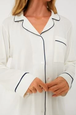 Eberjey Ivory Gisele Long Sleeve Short PJ Set -Vogue Vista Clothing SIN65wCcEUP9Gp6iB6PUAToZ01haSamH 1