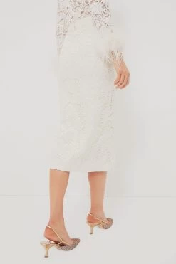 SELF PORTRAIT Cream Cord Lace Midi Skirt -Vogue Vista Clothing SPCM5OKjeELCqqWGzVp4IlqpxGA18fDg 1