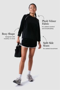 Black Velour Maggie Pullover -Vogue Vista Clothing SPjfTWMXfZtqdowR8pzOV4XPDRDJMJty 1