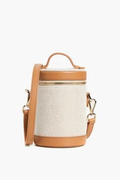 Paravel Scout Tan Leather And Canvas Crossbody Capsule Bag