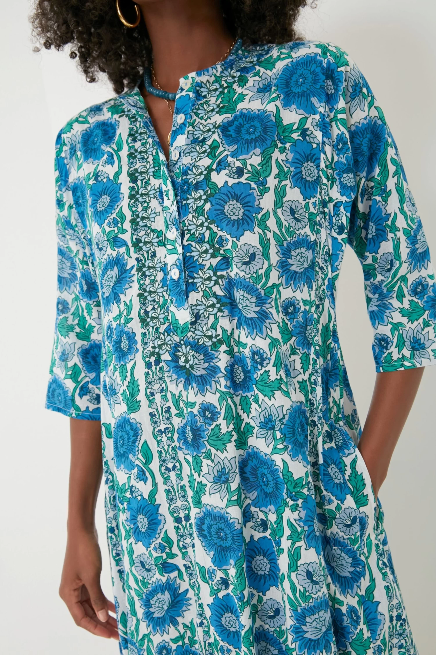 Blue Dijon Classic Long Kurta 5 Blue Dijon Classic Long Kurta - Image 5