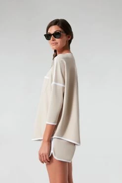 Sand And White Terry Farah Pullover -Vogue Vista Clothing TX7Qjx70y6JtblmRxldO6PPmZj8YYKTX 1