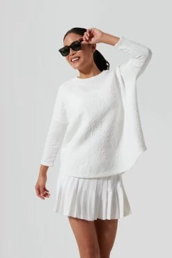 White Fleur Ally Swing Sweatshirt