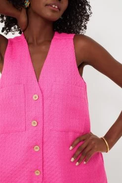 Hot Pink Textured Myla Romper -Vogue Vista Clothing Uj0VPRBQ0xpc7lD20rtEqUJwHsm80XfP 1
