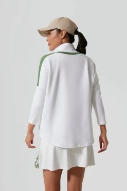 White And French Green Amelie Quarter Zip -Vogue Vista Clothing UuQjscOqZeHjYvNpukGmKVPRWG6dW3zZ 1