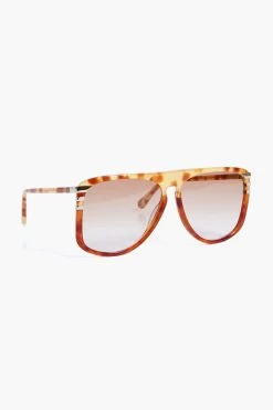 Chloé Shiny Light Havana West Sunglasses -Vogue Vista Clothing V1UIHjXaIO5aei6EZY0UwcncC636XdTH 1