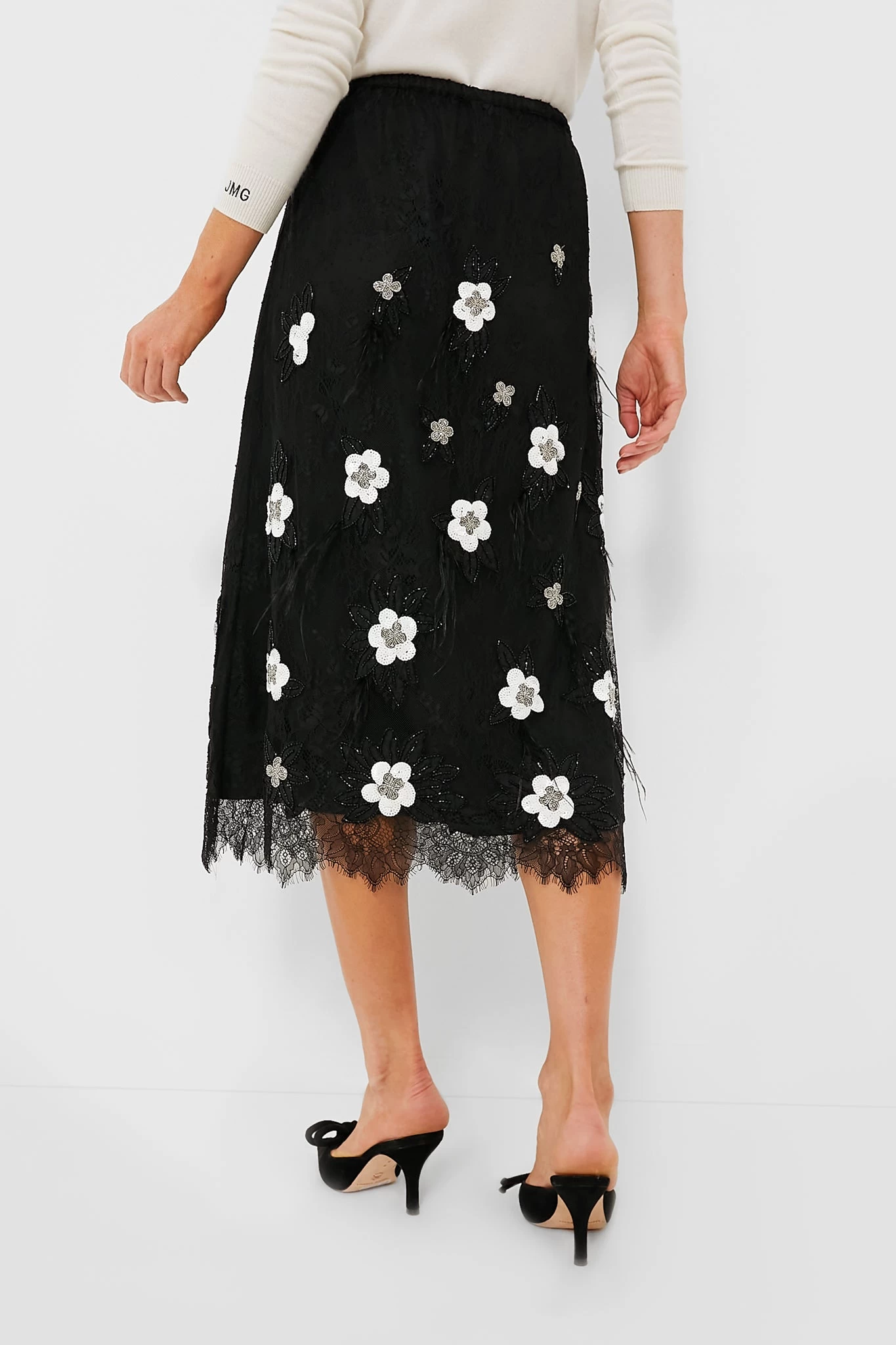 Black Bethany Lace Midi Skirt 4 Black Bethany Lace Midi Skirt - Image 4