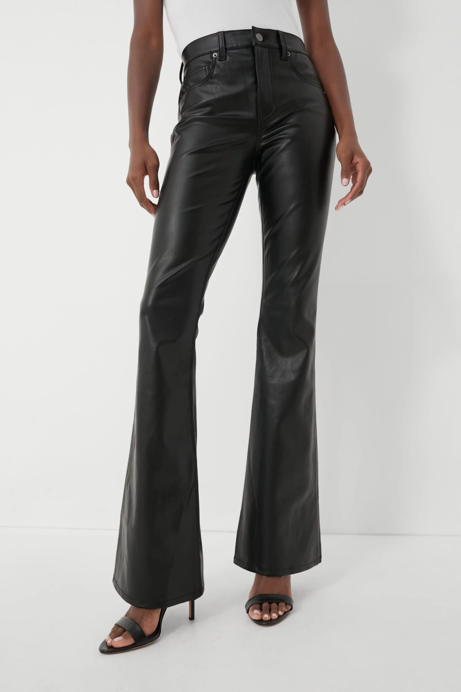 Veronica Beard Black Vegan Leather Beverly High Rise Skinny Flare 1 Veronica Beard Black Vegan Leather Beverly High Rise Skinny Flare