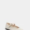Ecru Leather Ballet Mary Janes