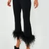Black Feather Compression Knit Ashford Pants