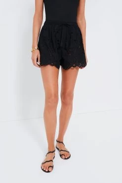 Tangier Border Embroidered Nero Jasper Shorts
