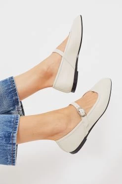 Ecru Leather Ballet Mary Janes -Vogue Vista Clothing WQTCirV7i5WMxt0pbvBNsN7NxGQsXajr 1
