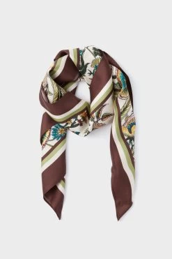 Sharp Floral Medium Silk Scarf
