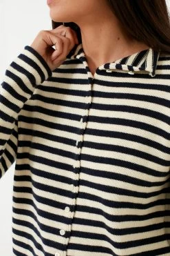 Navy Ivory Stripe Taylor Cardigan -Vogue Vista Clothing YcQ6ARVnbln0Tf7ehl2kbsysUhFo5K0U 1