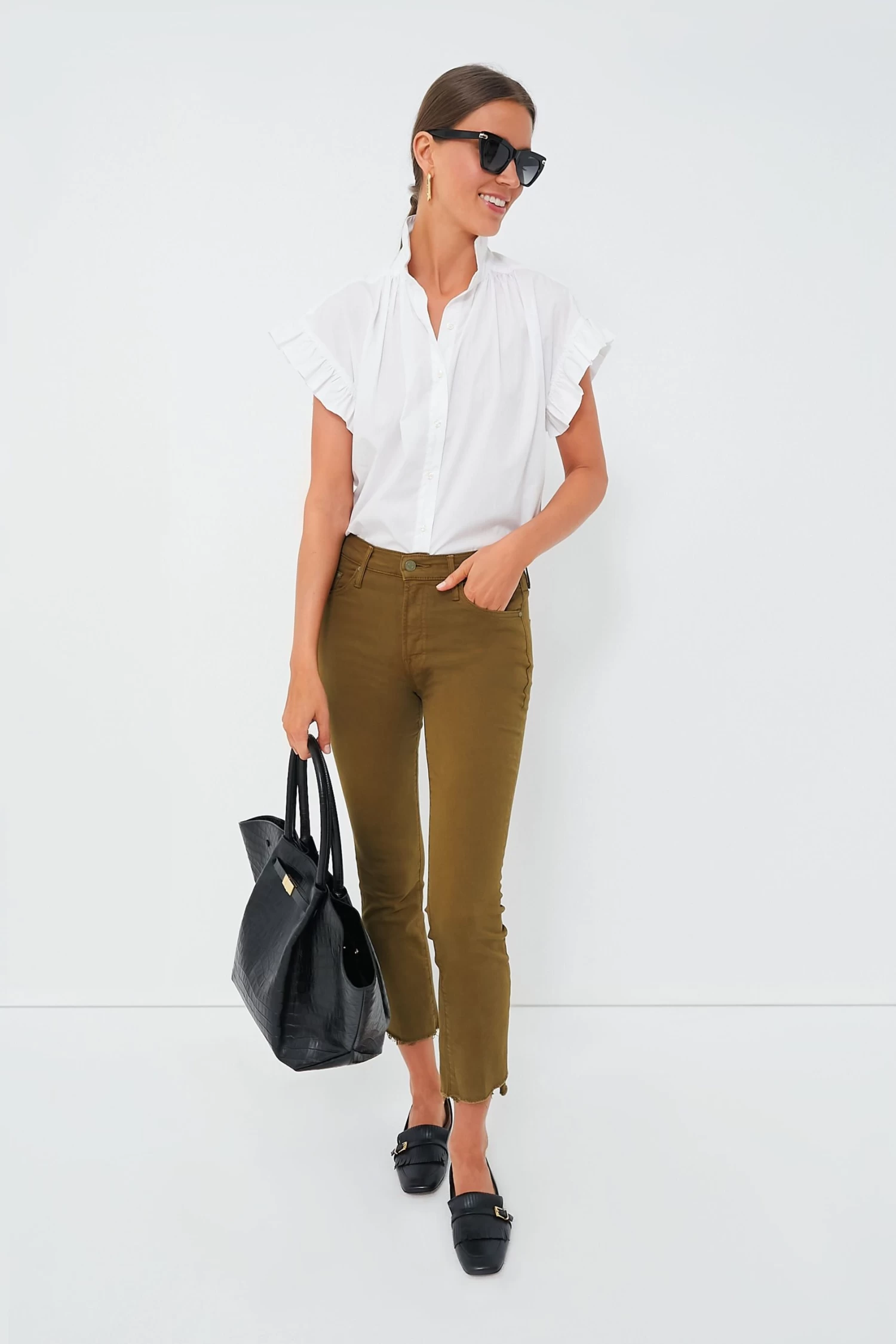 White Marianne B Ruffle Sleeve Shirt 6 White Marianne B Ruffle Sleeve Shirt - Image 6