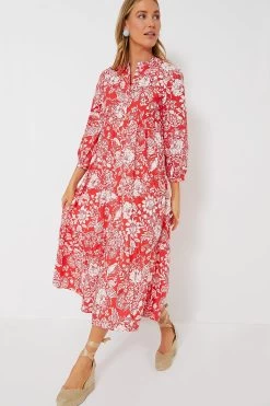 Red Floral McCauley Midi Dress -Vogue Vista Clothing ZY80E1i58Ifsrm8CD0OhvzN44L069Grg 1