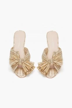 Loeffler Randall Gold Emilia Pleated Knot Mules -Vogue Vista Clothing ZcGK5RjzcG9JGzd3bBGKfqvIV6AGvm8p 1