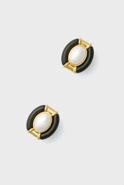 Black And Pearl Spencer Studs