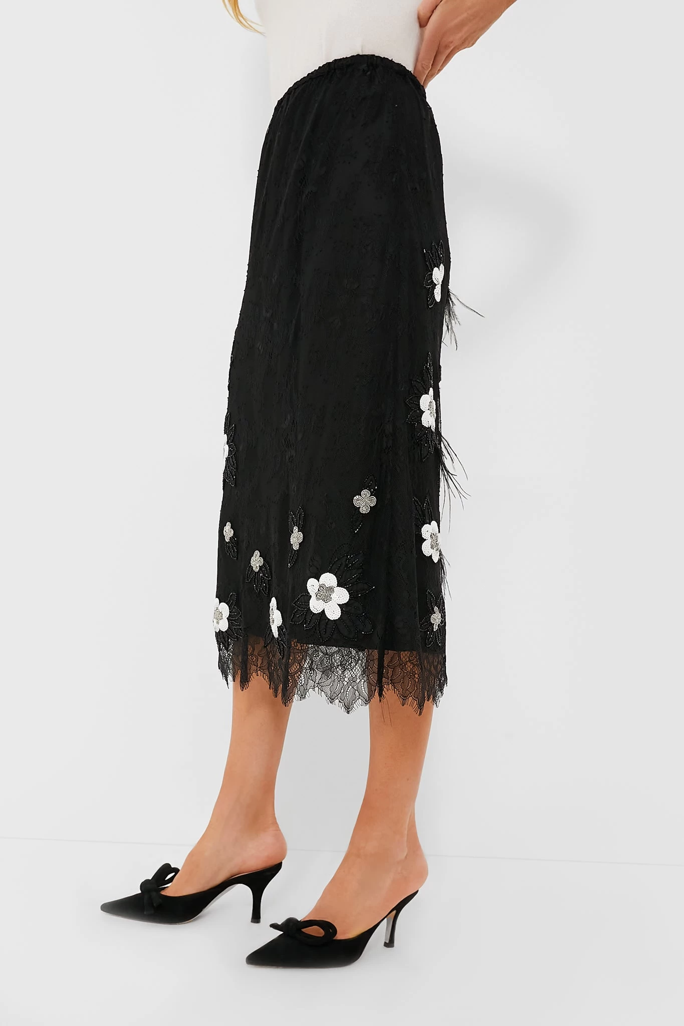 Black Bethany Lace Midi Skirt 3 Black Bethany Lace Midi Skirt - Image 3