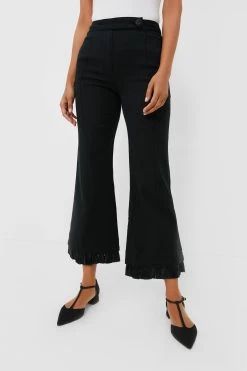 Black Parker Raffia Trousers