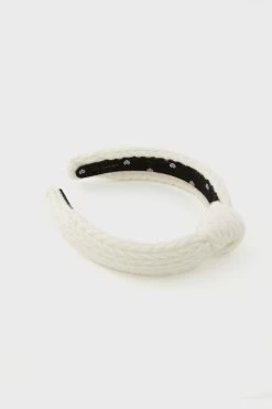 Ivory Cable Knit Slim Knotted Headband -Vogue Vista Clothing aenoBZdVWjaXdrMyarXCnA2leEBkDCr8 1
