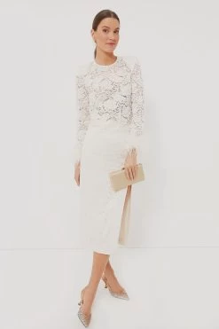 SELF PORTRAIT Cream Cord Lace Midi Skirt -Vogue Vista Clothing agLEYuogROQ4g2ZtRuyDWxox2p2w23rp 1