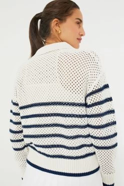 White Stripe Mesh Fischer Sweater -Vogue Vista Clothing bDDytHYf4qreaNLQcmZMykkawsLkJF1q 1