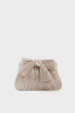 Loeffler Randall Champagne Shimmer Rayne Pleated Frame Clutch