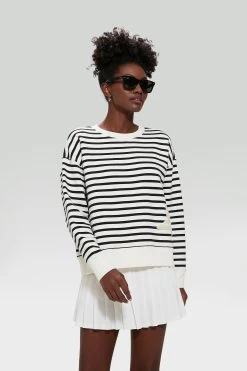 Black And White Stripe Natasha Pullover