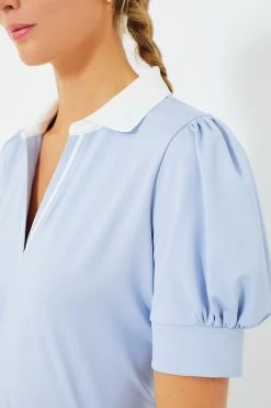 Light Blue Puff Sleeve Caroline Polo -Vogue Vista Clothing cHM2xELwZJRGVwLTfyG0Z6CTxbmxDZr2 1