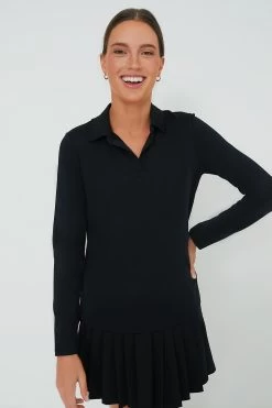 Black Long Sleeve Caroline Polo