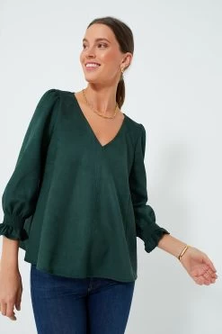 Malachite Suede Easton Blouse