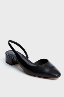 Veronica Beard Black Cecile Sling Back Flats