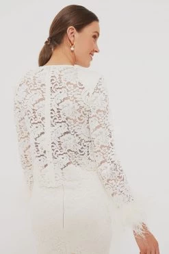 SELF PORTRAIT Cream Cord Lace Feather Top -Vogue Vista Clothing d4Z47mpyr7w5MPiufA8vW7qbYxP1H3Pu 1