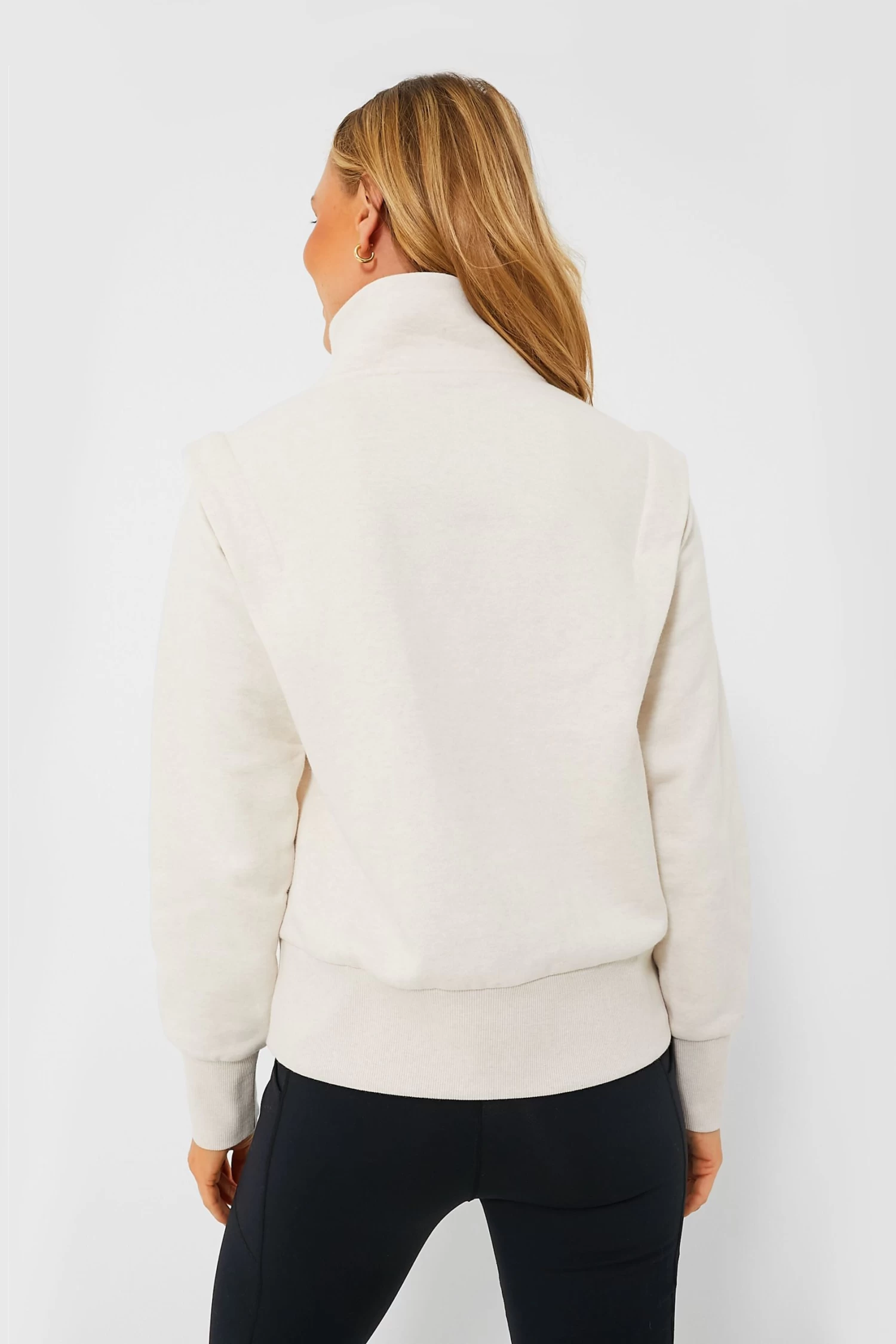 Varley Birch Marl Darah Half Zip Sweat 4 Varley Birch Marl Darah Half Zip Sweat - Image 4