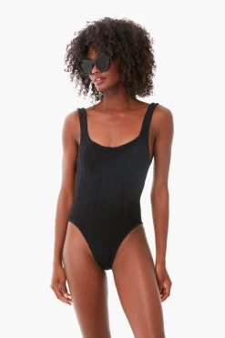 Black Nile Square Neck One Piece
