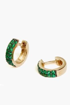Pave Emerald Huggies